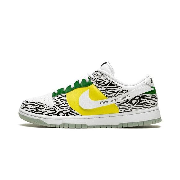 Nike Men's Dunk Low Doernbecher 2022 Sneakers - White/Green/Yellow 11.5 - Picture 6 of 13